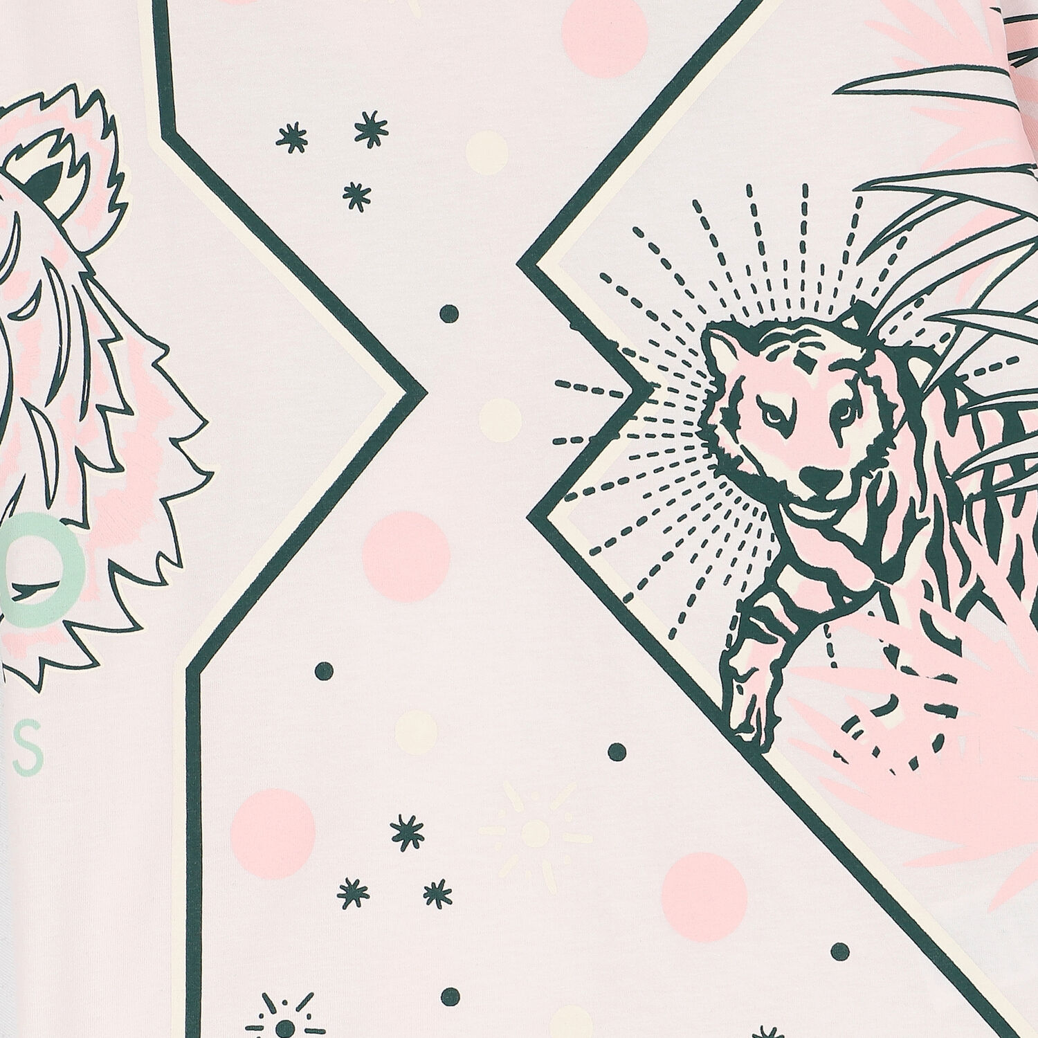 Girls Pale Pink Tiger Logo Top, 1, hi-res