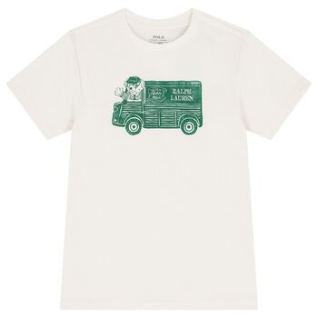 Boys Ivory Polo Bear T-Shirt