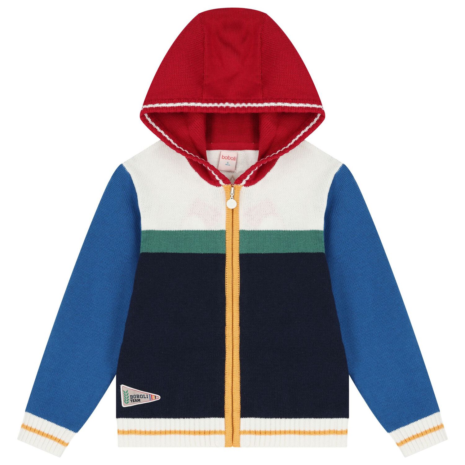 Boys Multi-Coloured Knitted Zip Up Top, 1, hi-res image number null