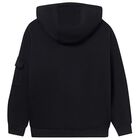 Boys Black Hooded Top, 1, hi-res
