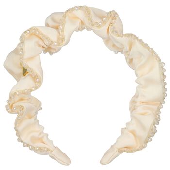 Girls Beige Lavinia Beaded Headband