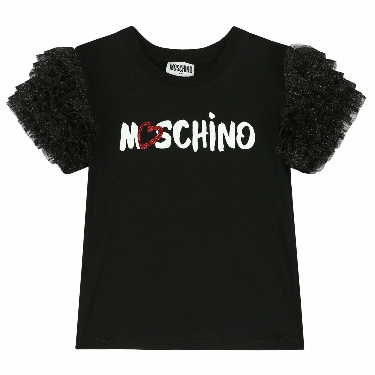 Girls Black Logo T-Shirt, 2, hi-res