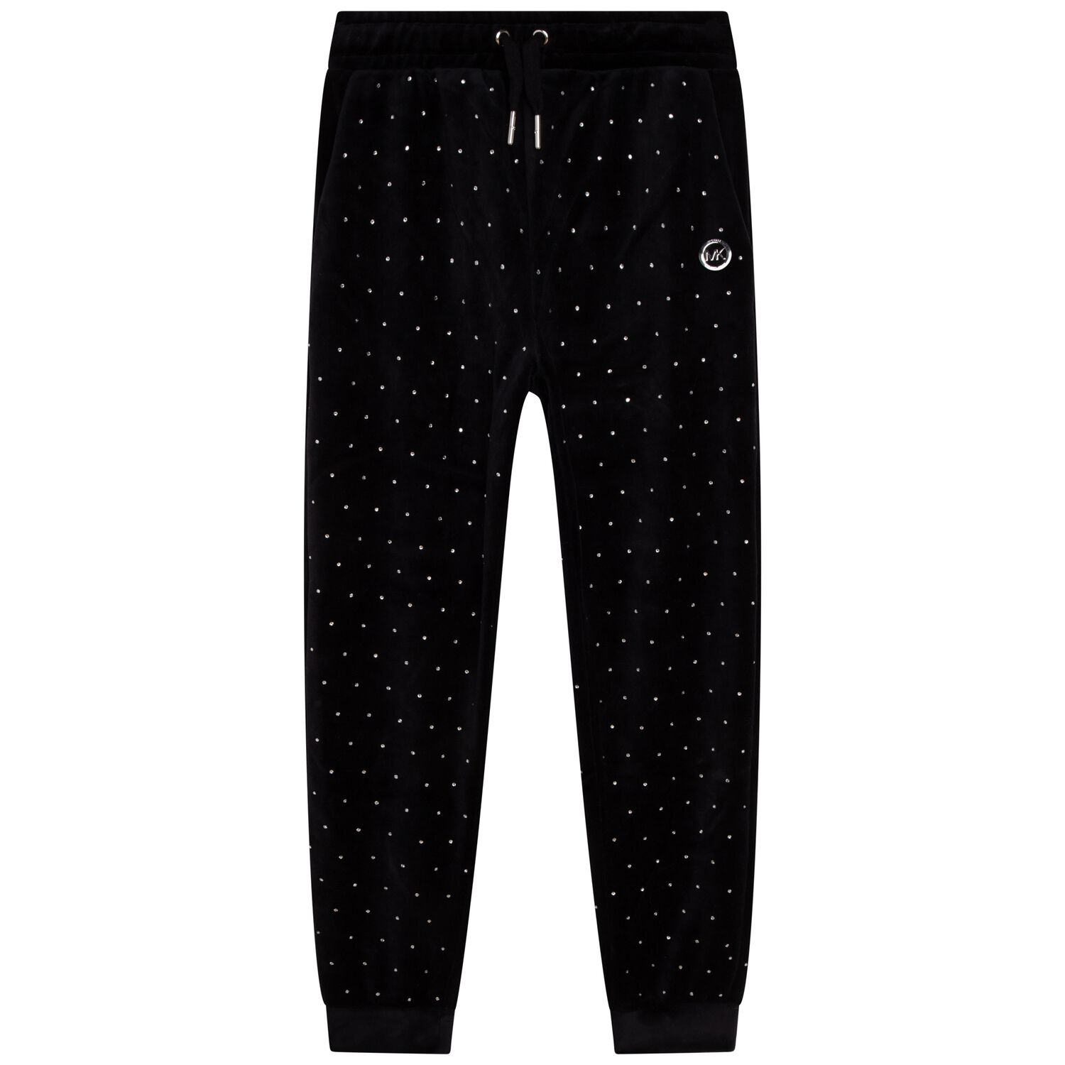 Girls Black Logo Embellished Joggers, 1, hi-res