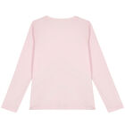 Girls Pink Logo Long Sleeve Top, 2, hi-res