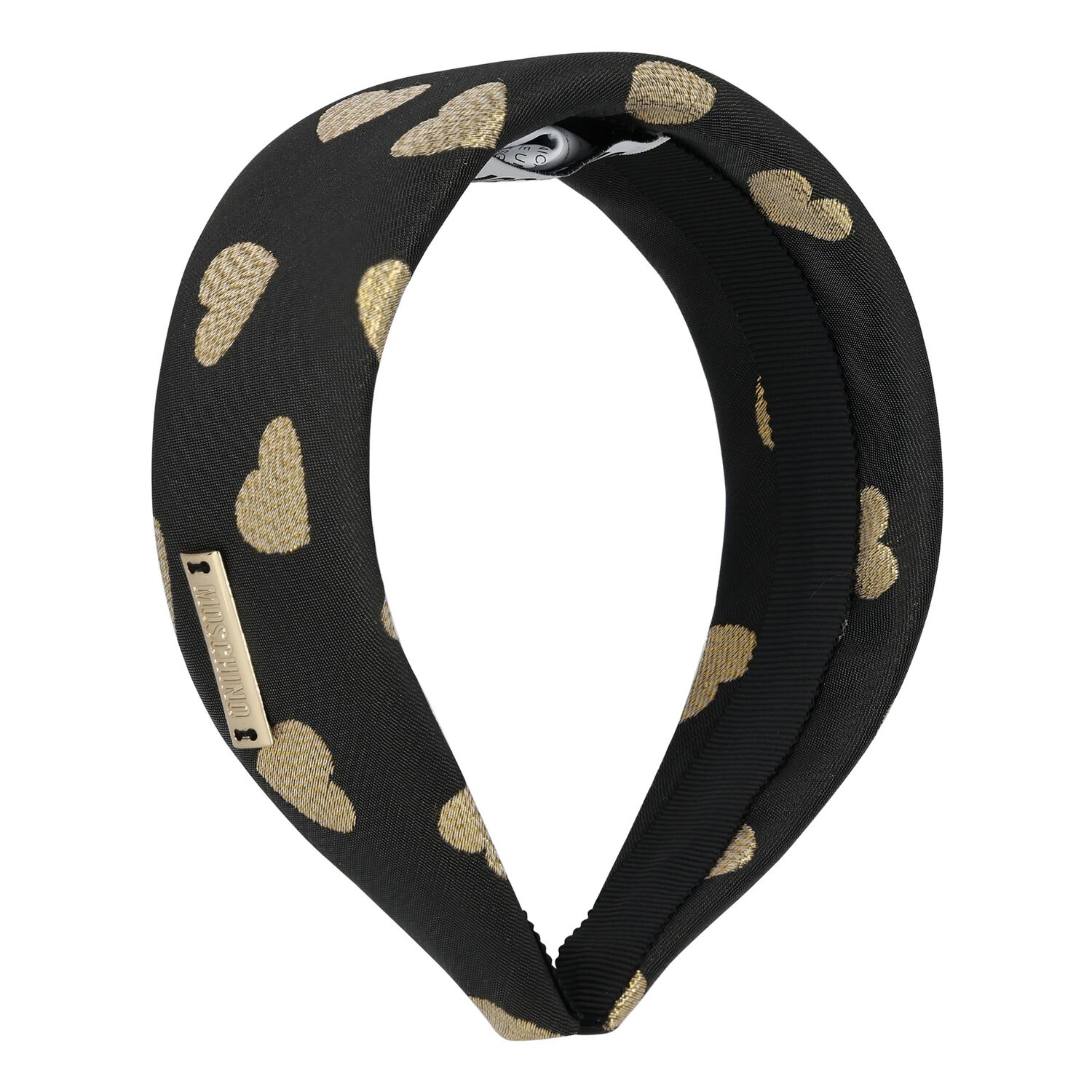 Girls Black & Gold Hearts Headband, 1, hi-res image number null