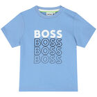 Younger Boys Blue Logo T-Shirt, 3, hi-res