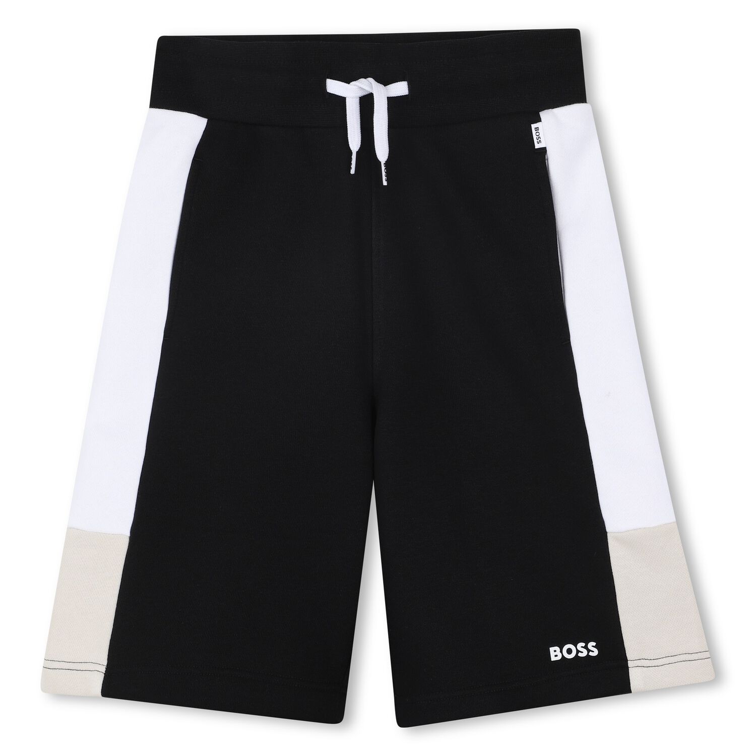 Boys Black Logo Shorts, 1, hi-res image number null