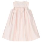 Girls Pink & Blue Flower Satin Dress, 1, hi-res