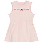 Baby Girls Pink Logo Dress, 1, hi-res