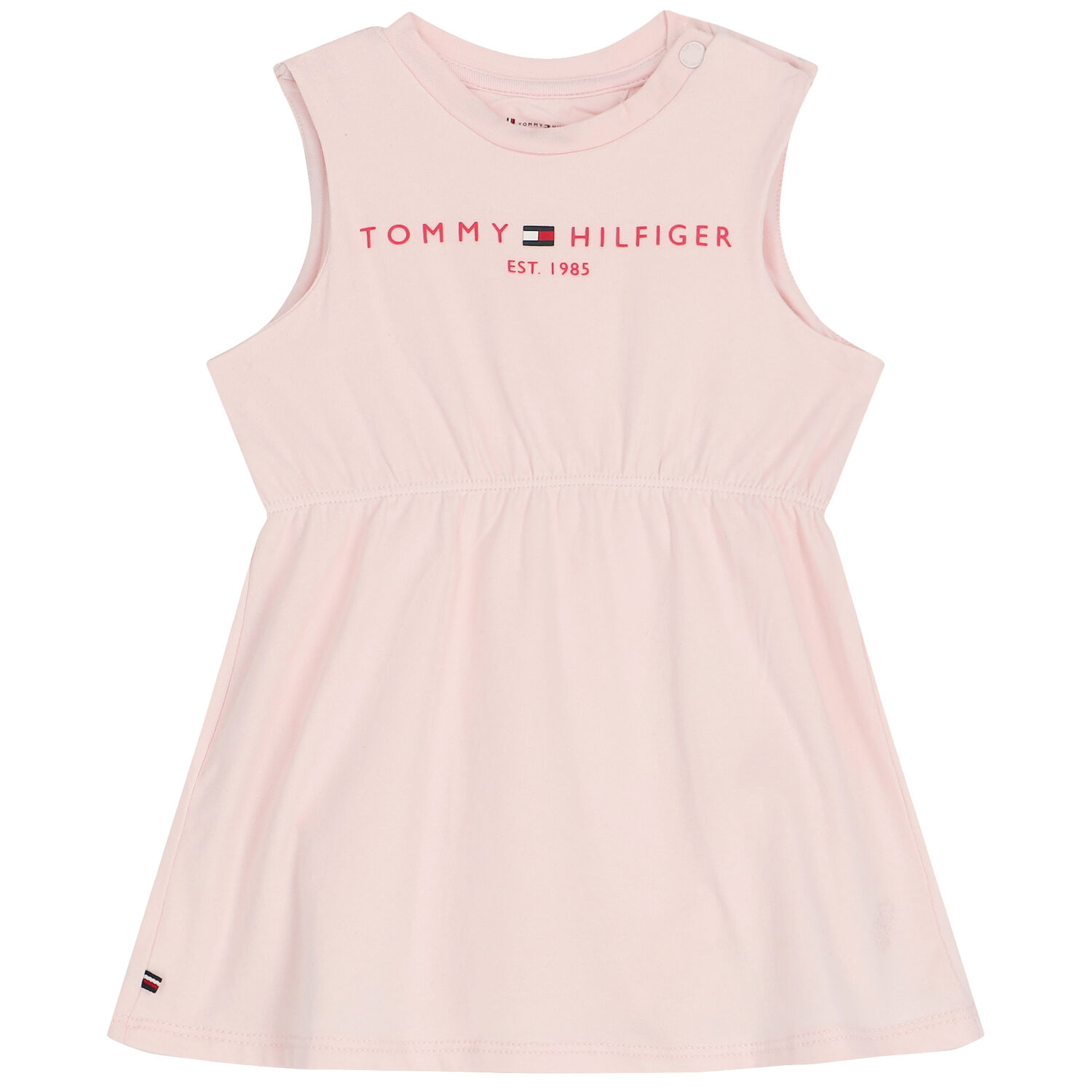 Baby Girls Pink Logo Dress, 1, hi-res