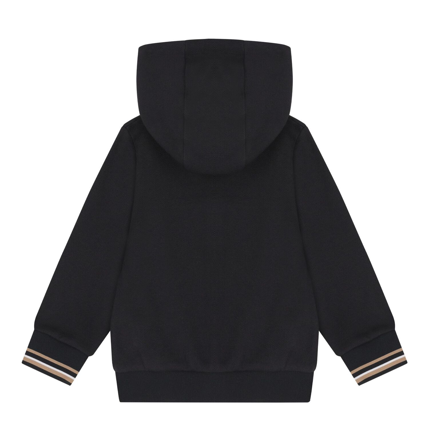 Younger Boys Black Logo Hooded Zip Up Top, 1, hi-res image number null