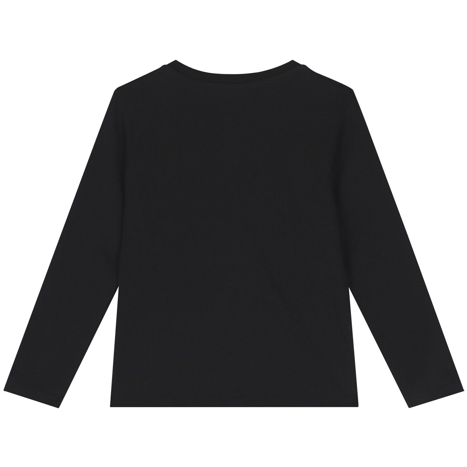 Girls Black Logo Long Sleeve Top, 2, hi-res