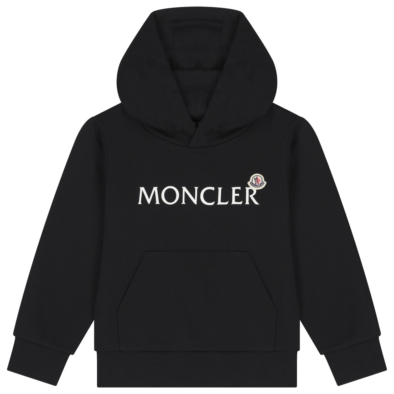 Boys Black Logo Hooded Top, 1, hi-res image number null