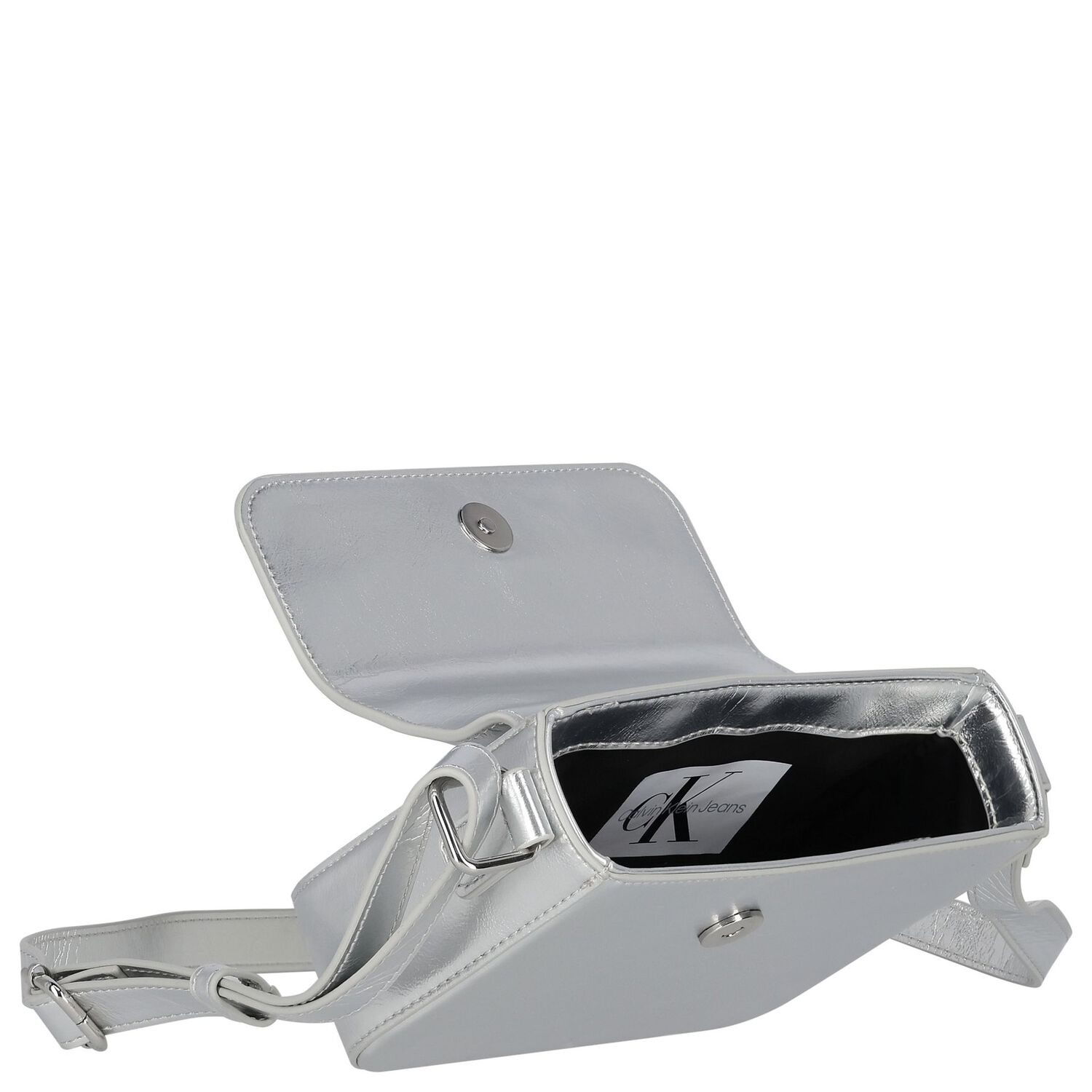 Girls Silver Leather Handbag, 1, hi-res