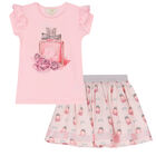 Girls Pink Perfume Bottle Skirt Set, 1, hi-res