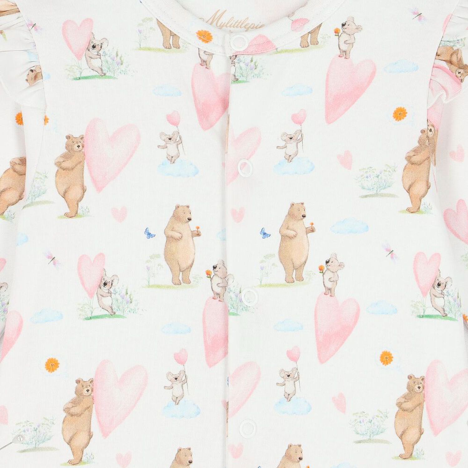 أفرول بنات بطبعة باللون الأبيض, 1, hi-res