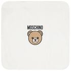 White Teddy Bear Logo Baby Blanket, 1, hi-res