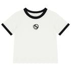 Girls White & Black Logo T-Shirt, 1, hi-res