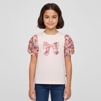 Girls Pink Ribbon Top