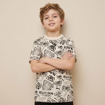 Boys Beige Logo T-Shirt