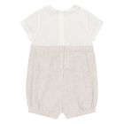 Baby Boys White & Beige Romper, 1, hi-res