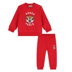 Younger Red Tiger Logo Tracksuit, 3, hi-res