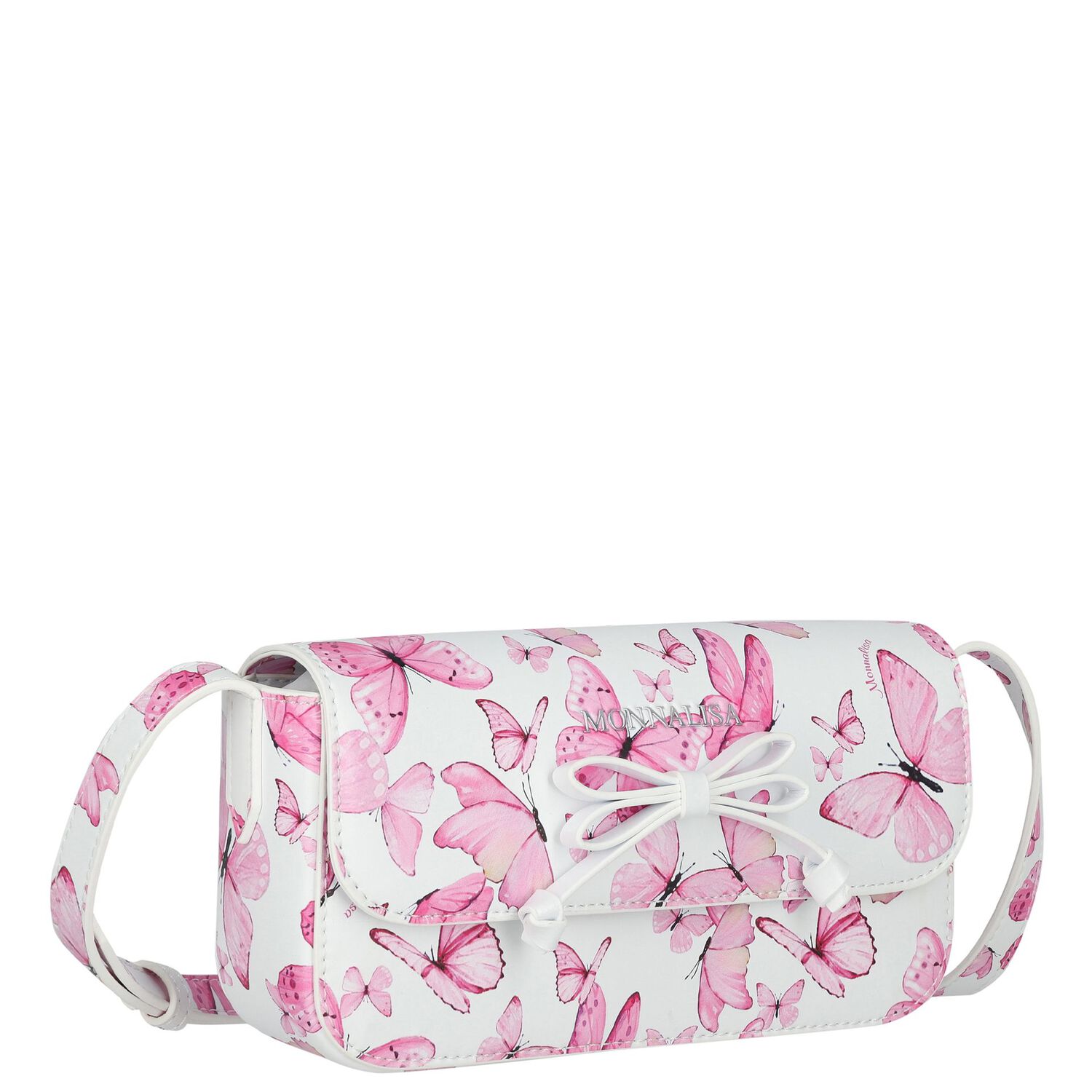 Girls White & Pink Butterfly Bag, 2, hi-res image number null