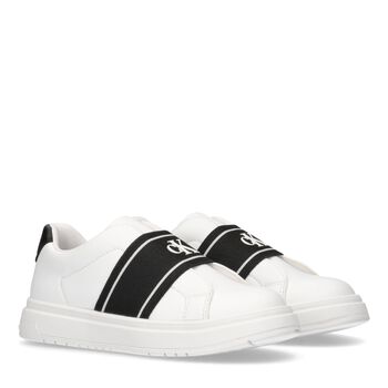 White & Black Logo Trainers
