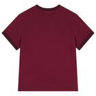 Girls Burgundy Peony T-Shirt, 1, hi-res