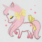 تيشيرت بنات بطبعة يونيكورن باللون الابيض, 1, hi-res