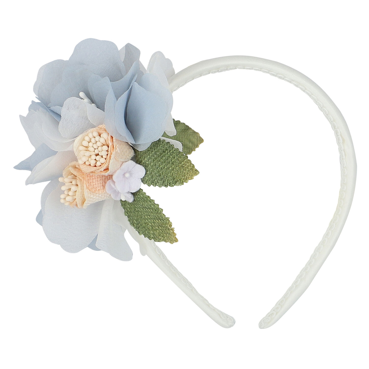 Girls White Floral Headband, 1, hi-res image number null