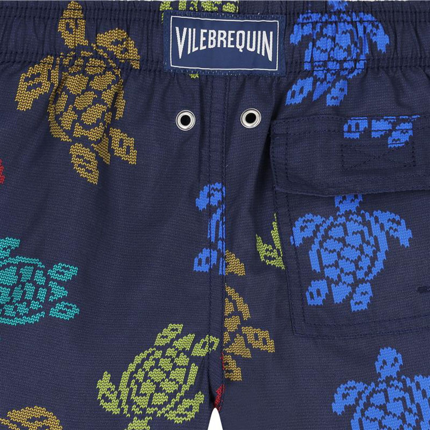 Boys Navy Blue Turtle Swim Shorts, 1, hi-res image number null