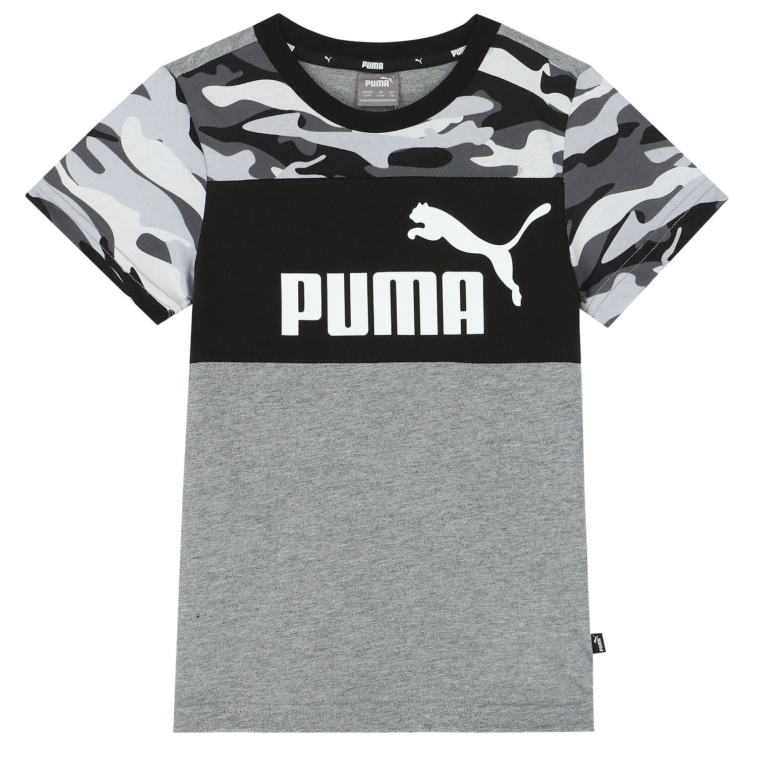 Boys Black & Grey Logo T-Shirt, 1, hi-res