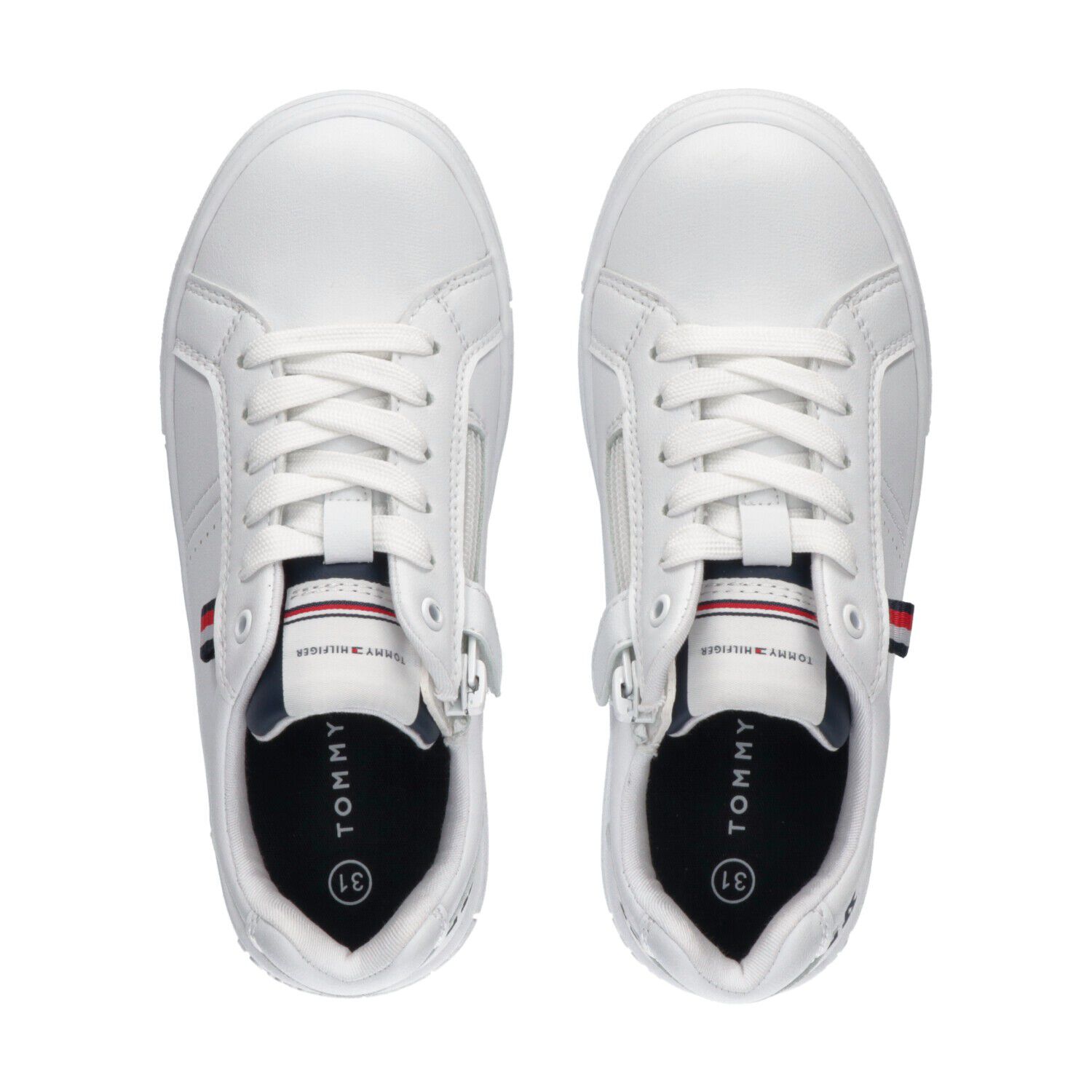 حذاء رياضى بالشعار باللون الأبيض, 1, hi-res