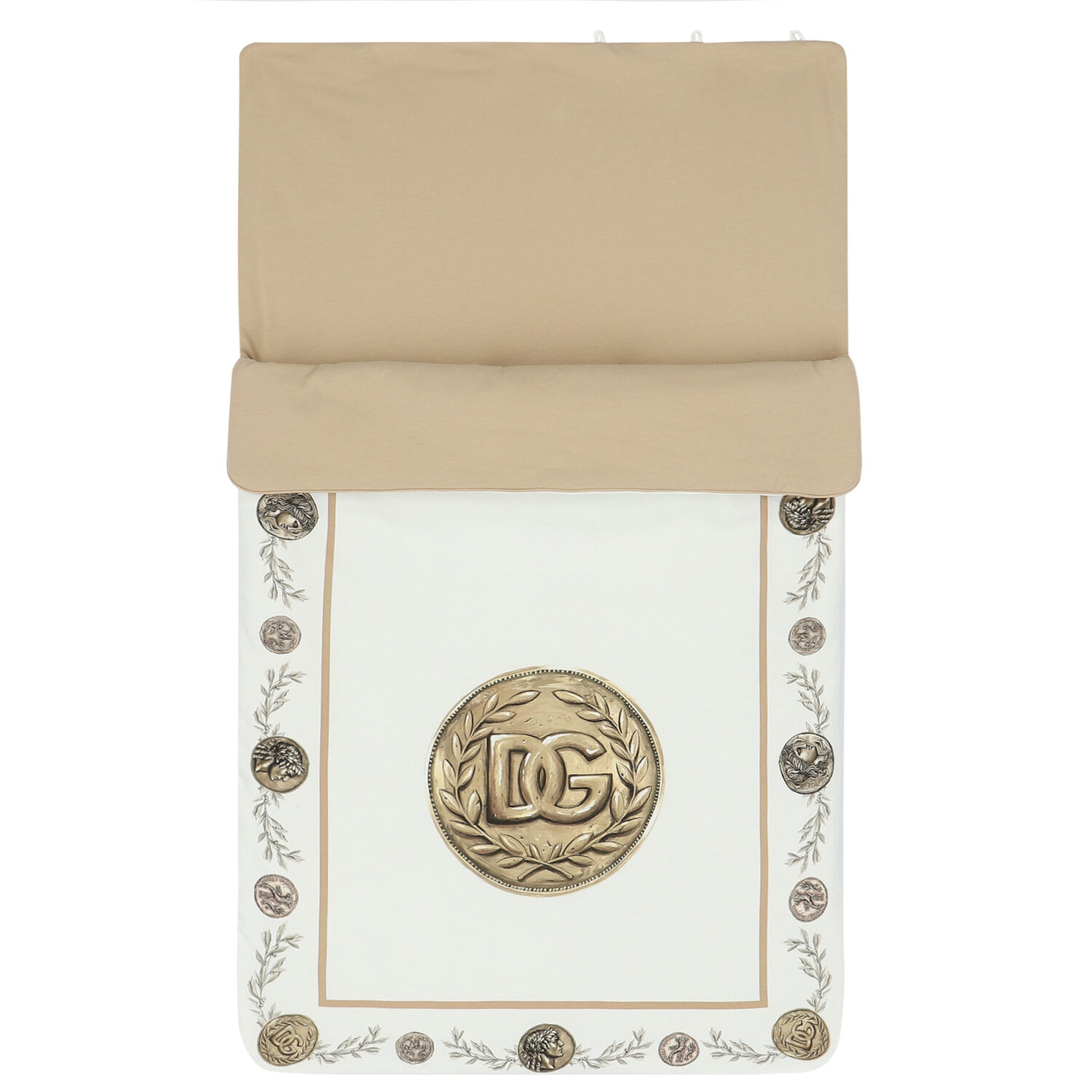 White & Beige Coin Logo Baby Nest, 1, hi-res image number null