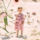Girls Pink Floral Chiffon Dress, 1, hi-res