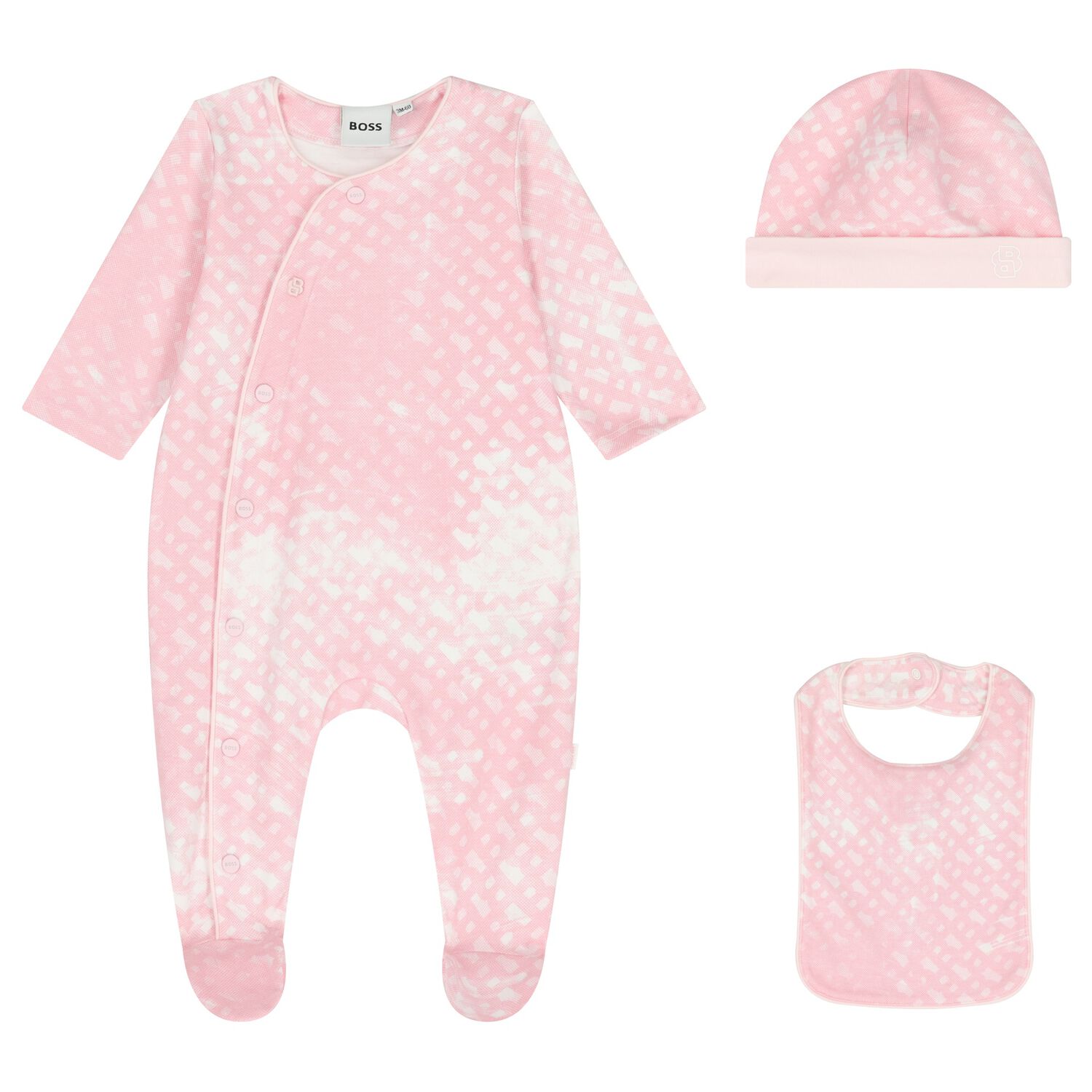 Baby Girls Pink Logo Babygrow Gift Set, 1, hi-res