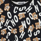 Girls Black Teddy Bear Logo Dress, 1, hi-res