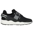Boys Black Logo Trainers, 1, hi-res