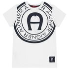 Boys White Logo T-Shirt, 1, hi-res