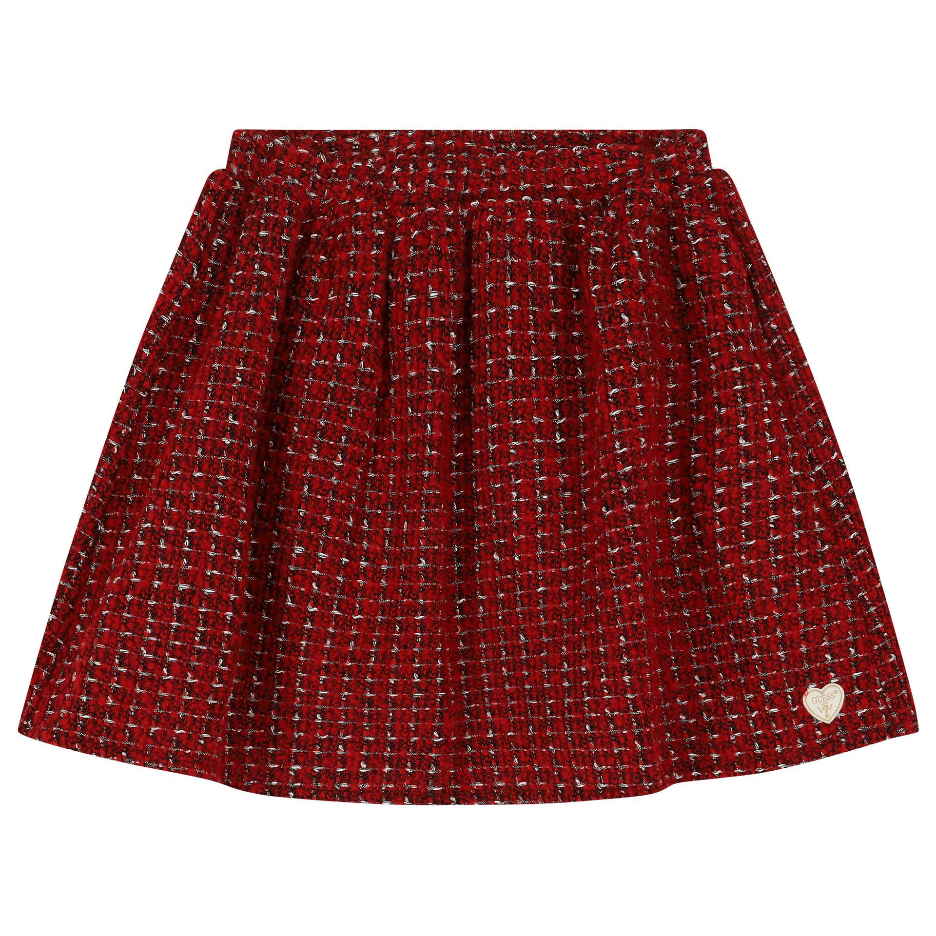 Guess Girls White Red Logo Skirt Set Junior Couture QA