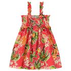 Girls Red Palm Tree Dress Set, 2, hi-res