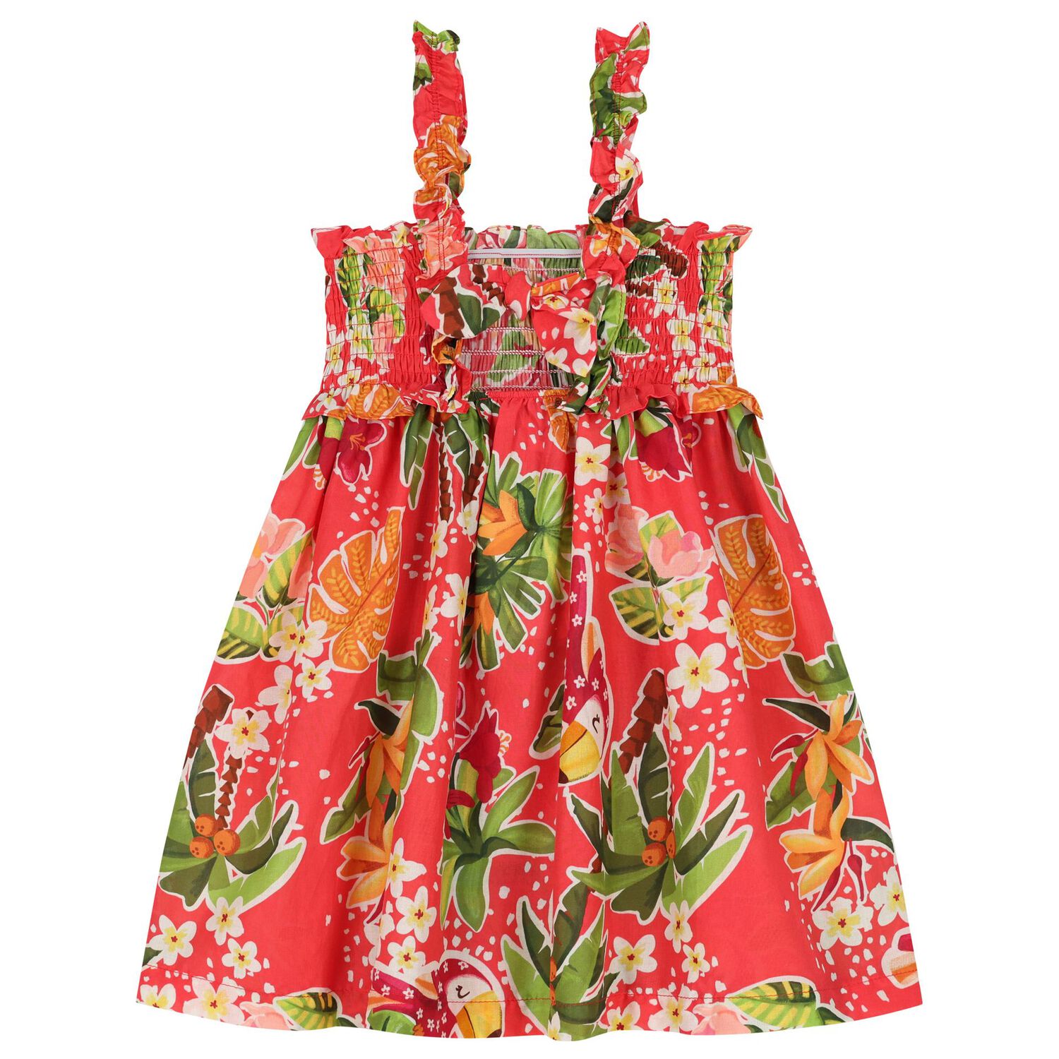 Girls Red Palm Tree Dress Set, 2, hi-res image number null
