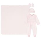 Baby Girls Pink Smocked Babygrow Gift Set, 3, hi-res