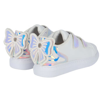 Girls White Bow Trainers