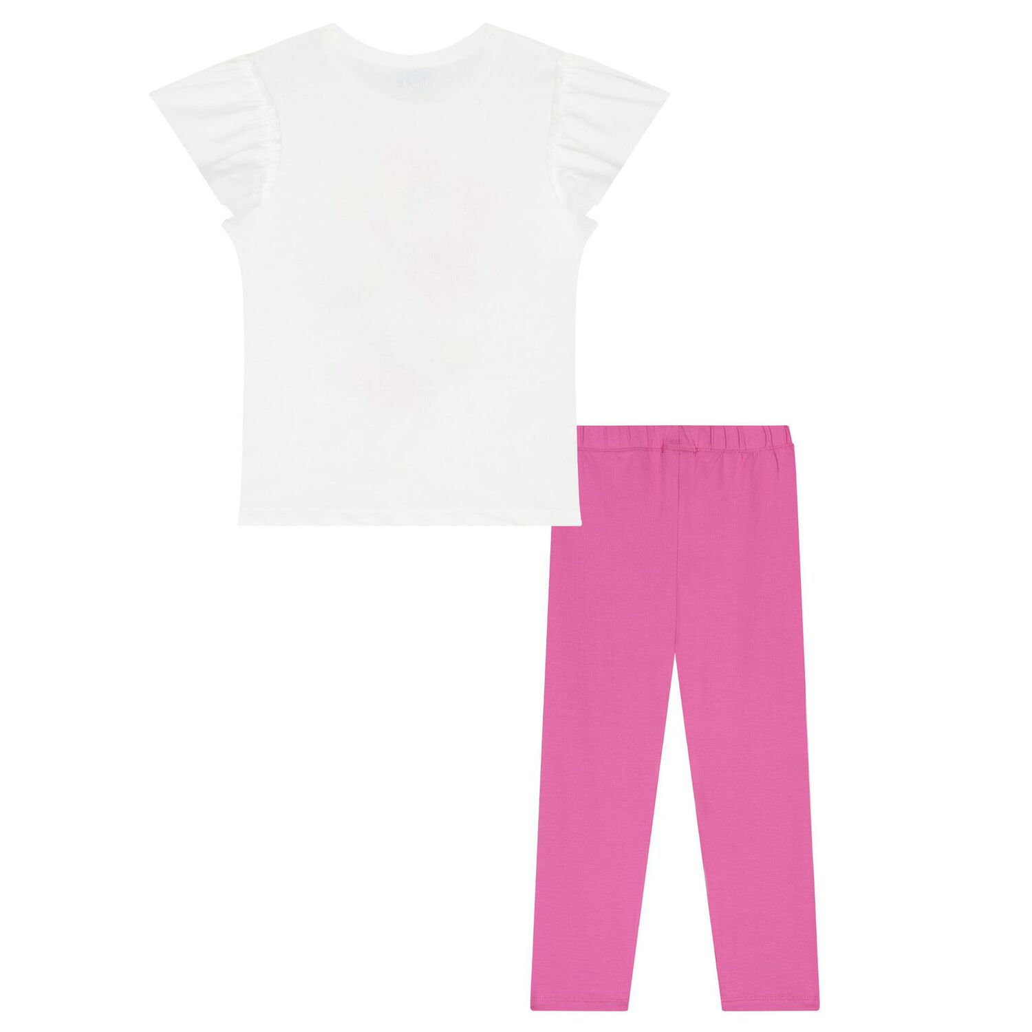 Girls White & Pink Floral Leggings Set, 2, hi-res image number null