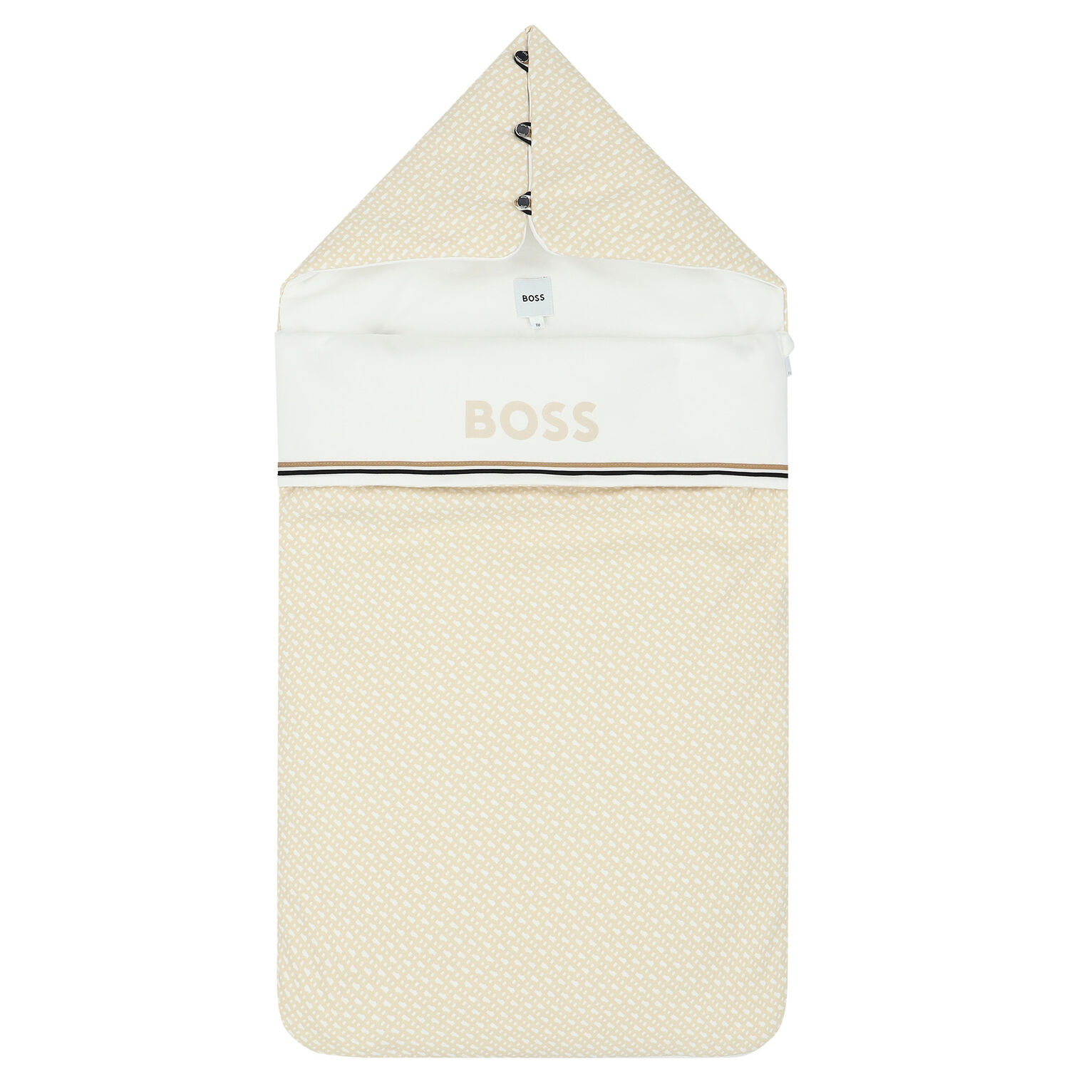 Beige & White Logo Baby Nest, 1, hi-res