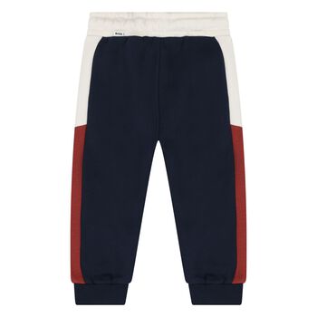 Younger Boys Navy Blue Logo Joggers