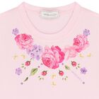 Girls Pink & White Floral Skirt Set, 1, hi-res