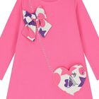 فستان بنات بالشعار باللون الوردى, 1, hi-res